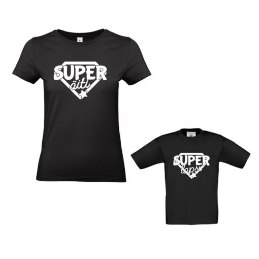 T-paita setti Super äiti / super lapsi