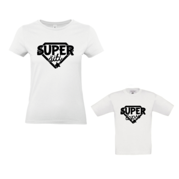 T-paita setti Super äiti / super lapsi